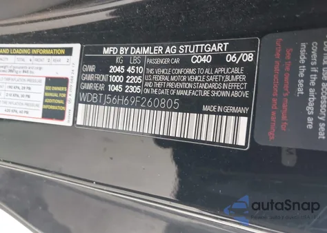 2009 Mercedes-Benz Clk 350 из США, поврежденный, VIN WDBTJ56H69F260805